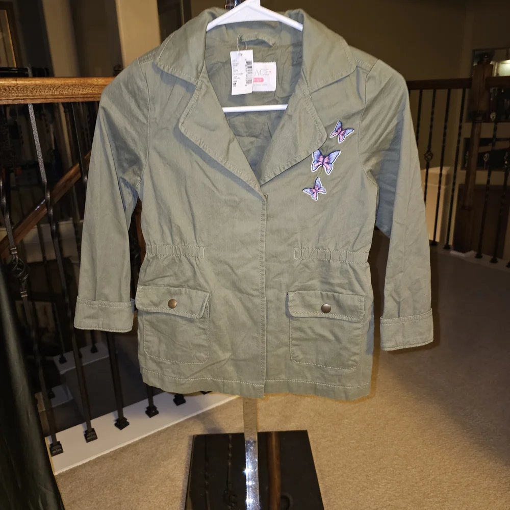 The Children's Place Green Jacket with Butterfly Embroidery ⚡️